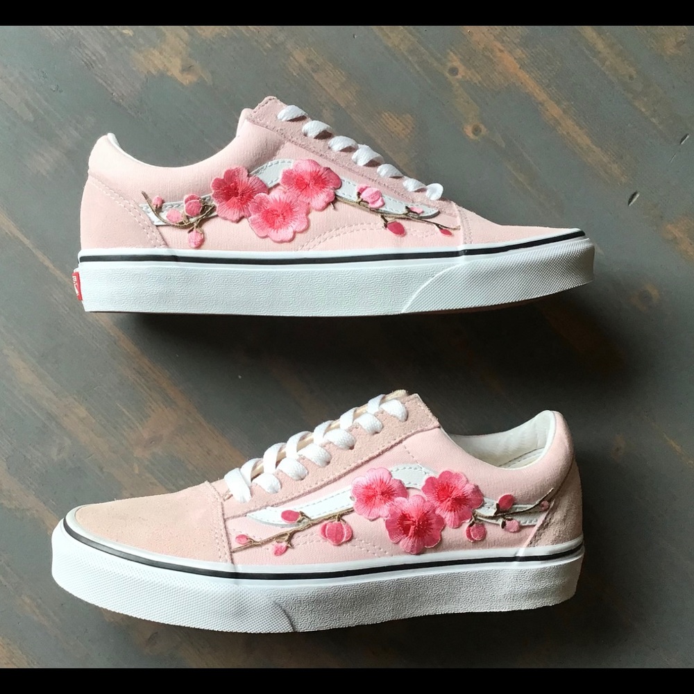 Cherry Blossom Custom Vans Pink. All sizes